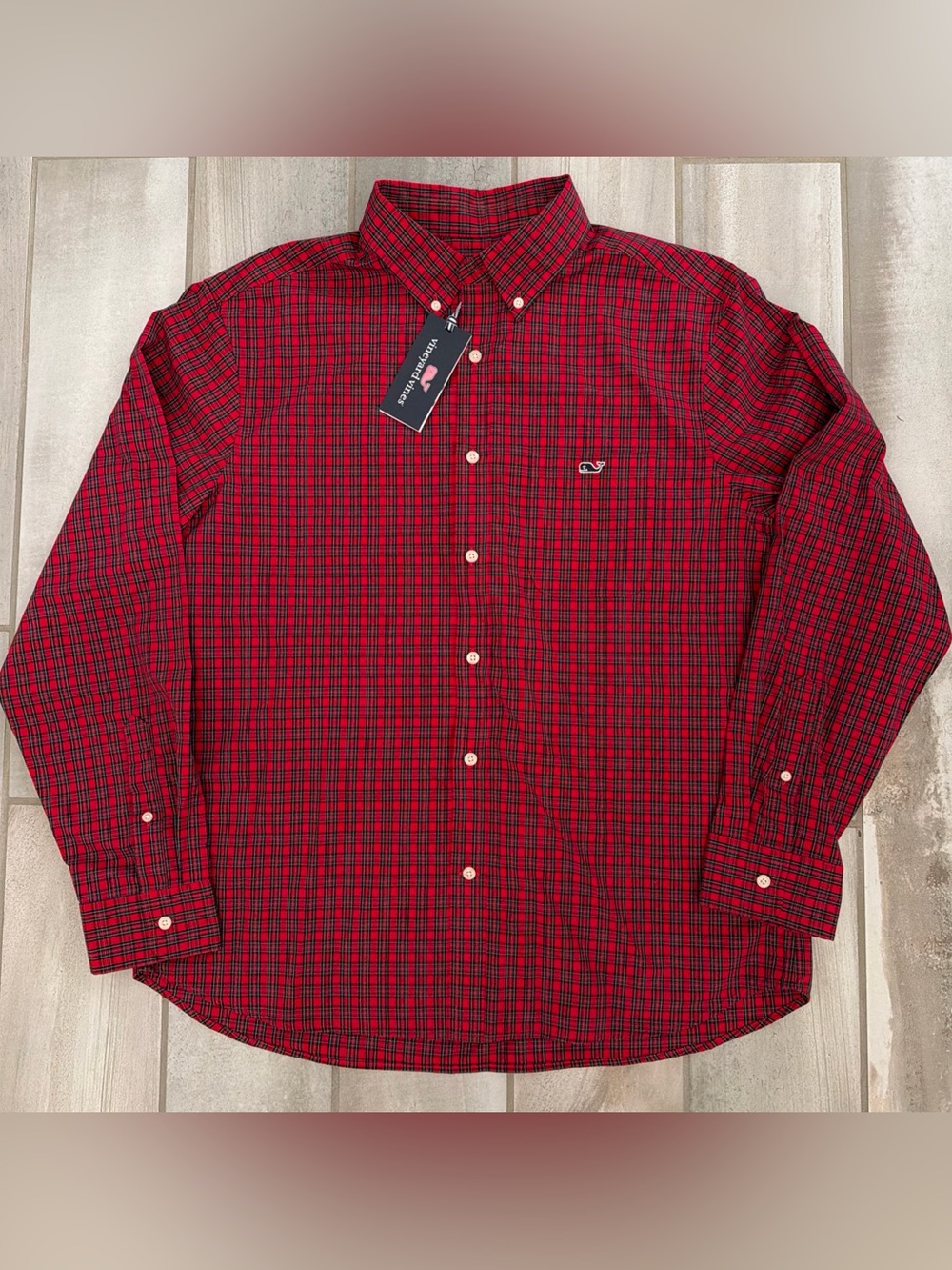 NWT Vineyard Vines Men's Large Tartan Plaid Classic Fit Button-Down Shirt